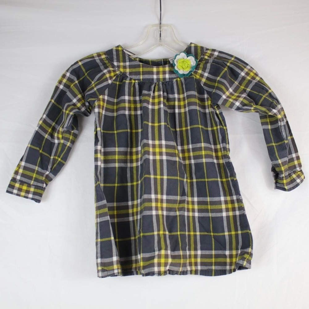 Carter's Gray, Yellow & White Long Sleeve Dress Shirt Girls Size 5